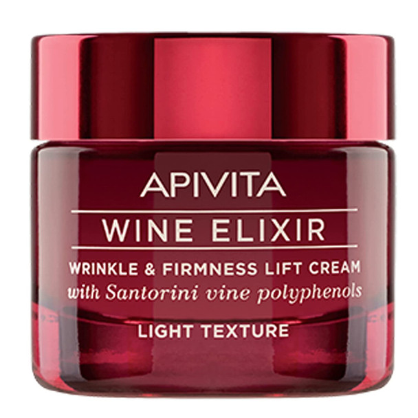 APIVITA Wine Elixir Wrinkle  Firmness Lift Cream Light Texture 1.73 fl.oz.  Anti Aging Lotion Smoothes Wrinkles Improves Skin Firmness  Lifts Contours with Hyaluronic Acid  Shea Butter