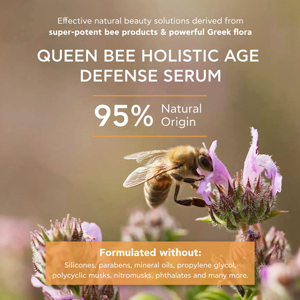 APIVITA Queen Bee Holistic Age Defense Serum 1.01 fl.oz.  Antiaging Firming  Restoring Serum with Royal Jelly  Hyaluronic Acid  Reduces Wrinkles Increases Skin Elasticity and Firmness