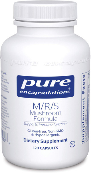 Pure Encapsulations - M/R/S Mushroom Formula - Hypoallergenic Supplement Promotes Immune Health and Provides Broad-Spectrum Physiological Support - 120 Capsules