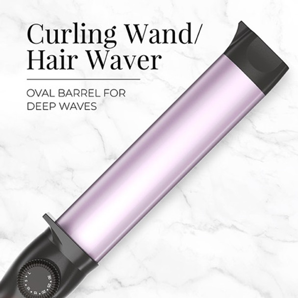 Remington Curling Wand/Hair Waver With Oval Barrel For Deep Waves