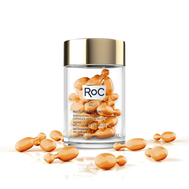 Roc MULTI CORREXION Revive + Glow Vitamin C Night Serum Capsules