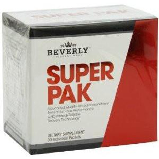 Beverly International Super Pak.30 Packs High-Potency Multivitamin Daily Pack for Energy Performance Immune System Health Custom formulated for Athletes Active Men and Women since 1970.