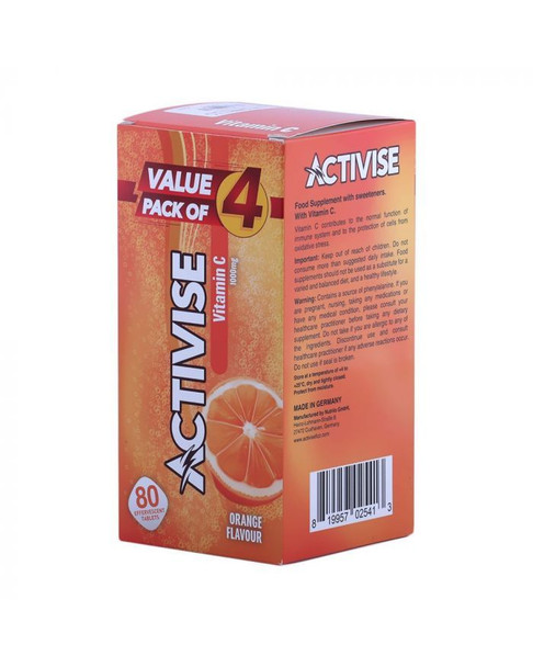 Activise Vitamin C 1000 mg Orange Flavor Effervescent Tablet 20s Value Pack Of 4