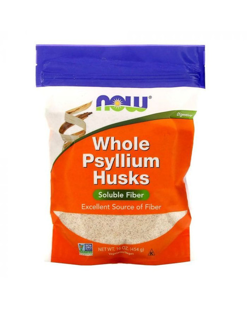Now Whole Psyllium Husk Soluble Fiber Powder 454 g