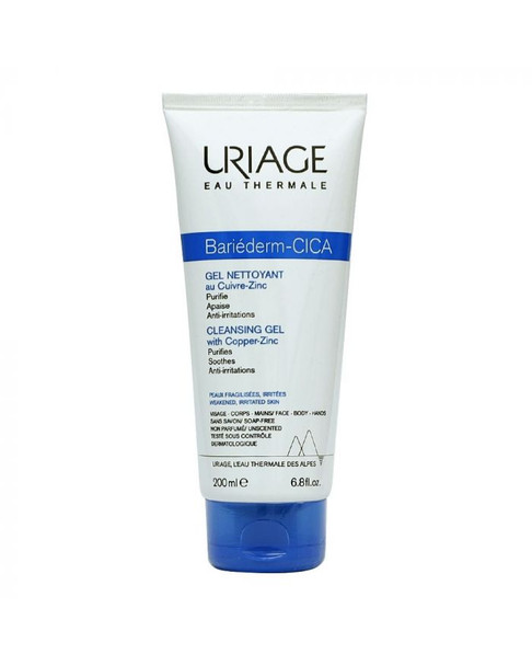 Uriage Bariederm Cleansing Cica Gel With Copper  Zinc Glucona 200 mL