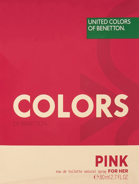 Benetton Colors Eau De Toilette Spray for Women Pink 2.7 Ounce