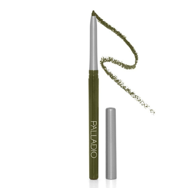 Palladio Retractable Waterproof Eyeliner Richly Pigmented Color and Creamy Slip Twist Up Pencil Eye Liner Smudge Proof Long Lasting Application All Day Wear No Sharpener Required Olive