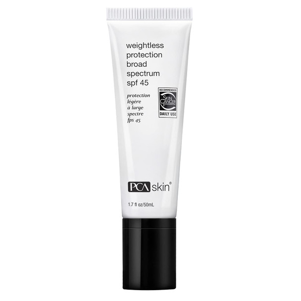 PCA SKIN Weightless Protection Broad Spectrum SPF 45  OilFree Hydrating Face Sunscreen with 8.4 Zinc Oxide for AcneProne/All Skin Types 1.7 fl oz