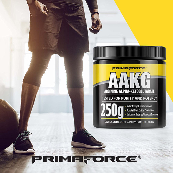 PrimaForce AAKG Arginine Powder 250 grams LArginine and AlphaKetoglutarate Acid Premium Workout Supplement NonGMO Vegan Gluten Free