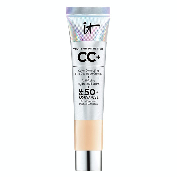 IT Cosmetics Your Skin But Better CC Cream Travel Size Light W  Color Correcting Cream FullCoverage Foundation Hydrating Serum  SPF 50 Sunscreen  Natural Finish  0.406 fl oz