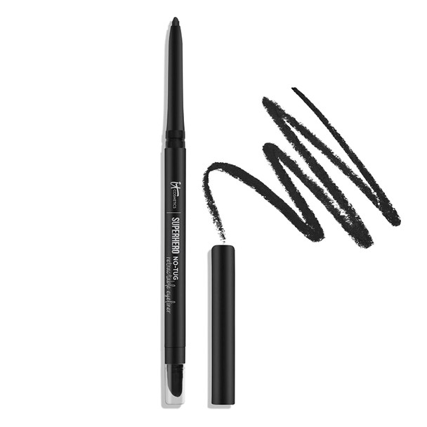 IT Cosmetics Superhero NoTug Retractable Eyeliner Black  AllDay Wear Waterproof Formula Wont Smudge  With Avocado Oil Chamomile Extract Vitamin E  Carnauba Wax  0.008 oz