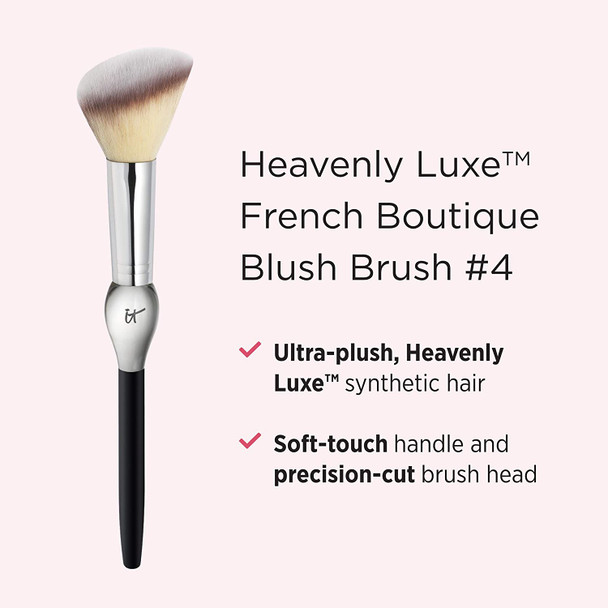 IT Cosmetics Heavenly Luxe French Boutique Blush Brush 4  For Cream  Powder Blush  SoftFocus Naturally Pretty Finish  With AwardWinning Heavenly Luxe Hair