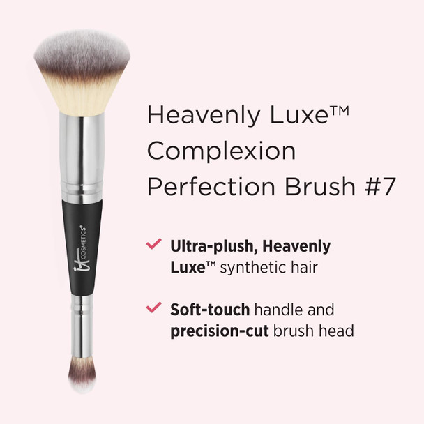 IT Cosmetics Heavenly Luxe Complexion Perfection Brush 7  Foundation  Concealer Brush in One  Soft Bristles  ProHygienic  Ideal for Sensitive Skin