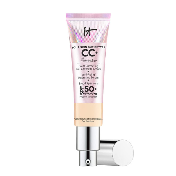 IT Cosmetics Your Skin But Better CC Cream Illumination Light W  Color Correcting Cream FullCoverage Foundation AntiAging Serum  SPF 50 Sunscreen  Radiant Finish  1.08 fl oz