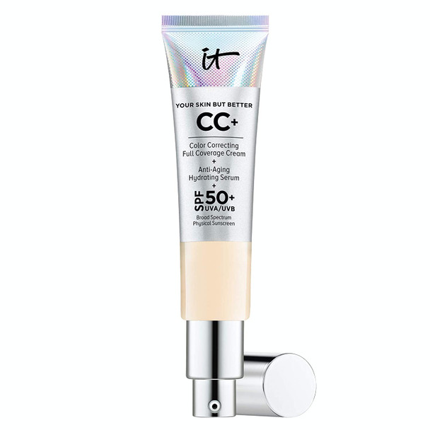 IT Cosmetics Your Skin But Better CC Cream Fair W  Color Correcting Cream FullCoverage Foundation Hydrating Serum  SPF 50 Sunscreen  Natural Finish  1.08 fl oz