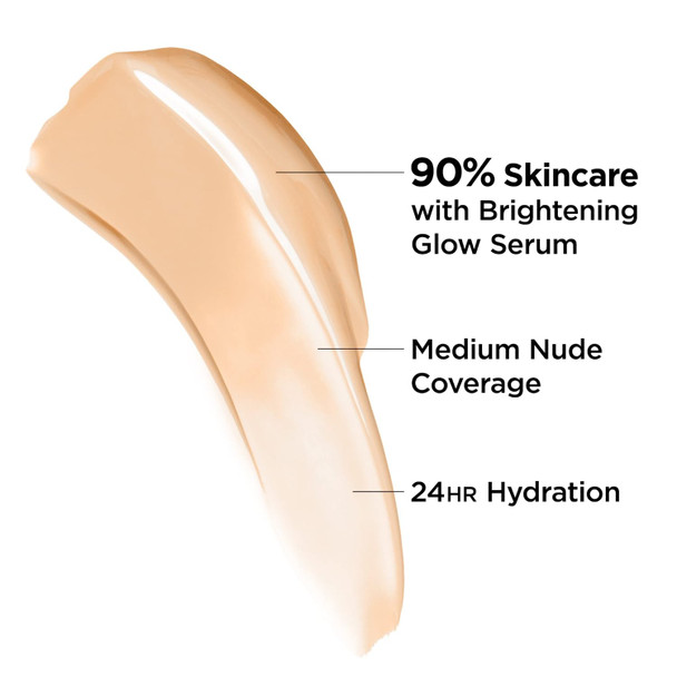 CC Nude Glow Lightweight Foundation  Glow Serum with SPF 40  With Niacinamide Hyaluronic Acid  Green Tea Extract  Medium  1.08 fl oz