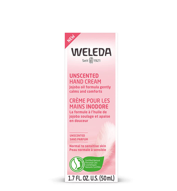 Weleda Unscented Hand Cream 1.7 Fluid Ounce Plant Rich Moisturizer with Jojoba Borage and Coconut Oils