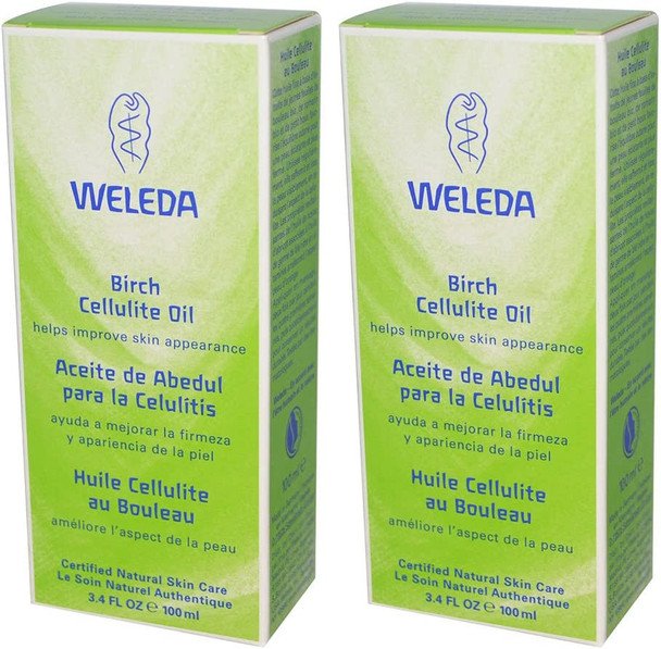 Weleda Natural Organic Birch Oil Cellulite Cream Remover Treatment With Age Defying Serum Apricot Jojoba and Vitamin E for AntiAging and Removing Swelling and Puffiness 3.4 fl. oz. Pack of 2