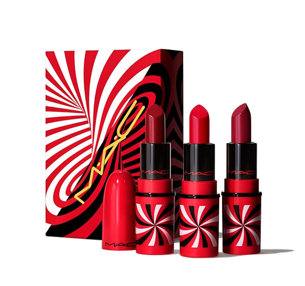 M.A.C. Hypnotizing Holiday Tiny Tricks Mini Lipstick Trio  Red Candy Swirl