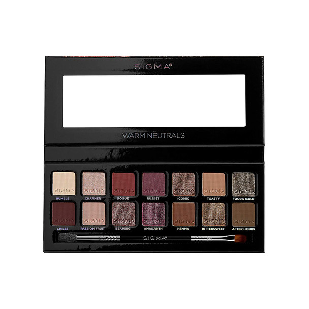 Sigma Beauty Warm Neutrals Eyeshadow Palette  14 Warm Eyeshadow Shades in Matte Shimmer and Metalic Finishes  Highly Pigmented Vegan Eye Makeup Palette  Clean Beauty Products