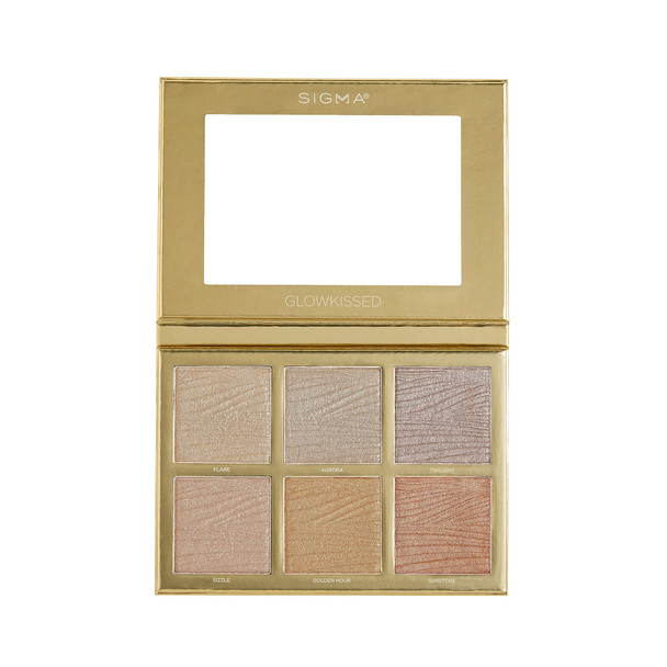 Sigma Beauty Glowkissed Highlight Palette  Highlighted Warm Tones  Glow Vibes Mirror Included