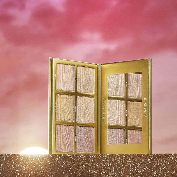 Sigma Beauty GlowKissed Highlight Palette  Highlighted Warm Tones  Glow Vibes Mirror Included