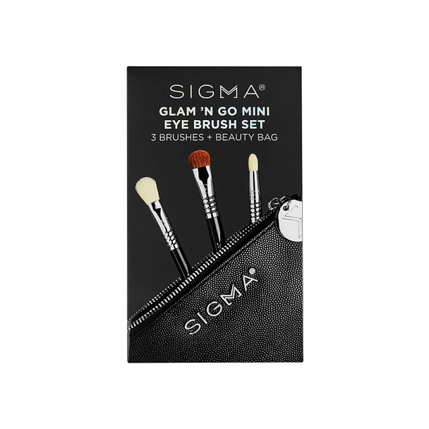 Sigma Beauty Glam N Go Mini Eye Brush Set 3 Brushes and Beauty Bag