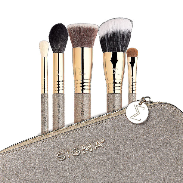 Sigma Beauty Radiant Glow Makeup Brush Set  Full Face Set Ultra Soft Fibers
