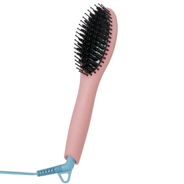 Flower Beauty Ceramic Straightening Brush  Detangling Hair Brush Straightener with Powerful Ceramic Heated Plates  4 Heat Settings for Smooth FrizzFree Hair  For Thick Curly  Wavy Hair