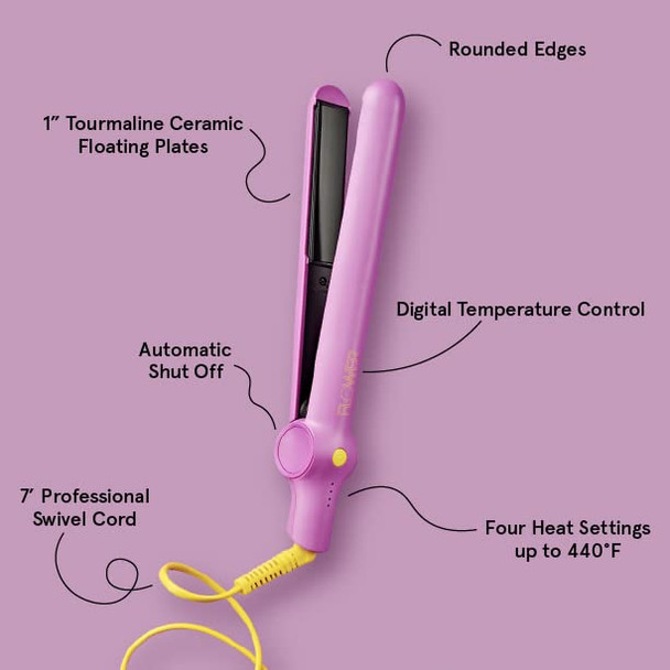 Flower Beauty Ceramic Styling Iron  Versatile Hair Tool Straightens Curls  Adds Waves with 4 Adjustable Heat Settings  CreaseFree Styling  For All Hair Types