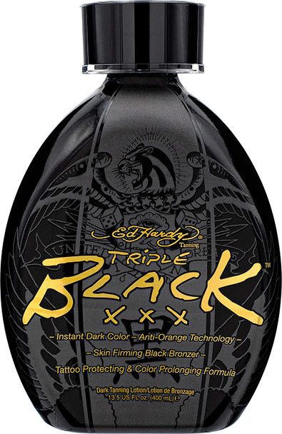 Ed Hardy BLACK XXX Instant Dark Color Tanning Lotion 13.5 oz