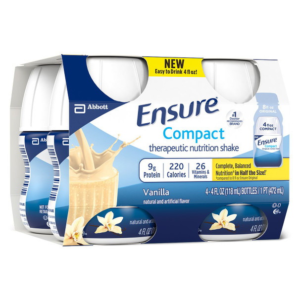 Ensure Compact Nutrition Shake, 9g of protein, Milk Chocolate, 4 oz,