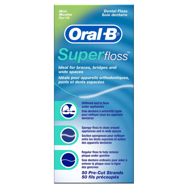 OralB Mint Super Floss PreCut Strands  50ct