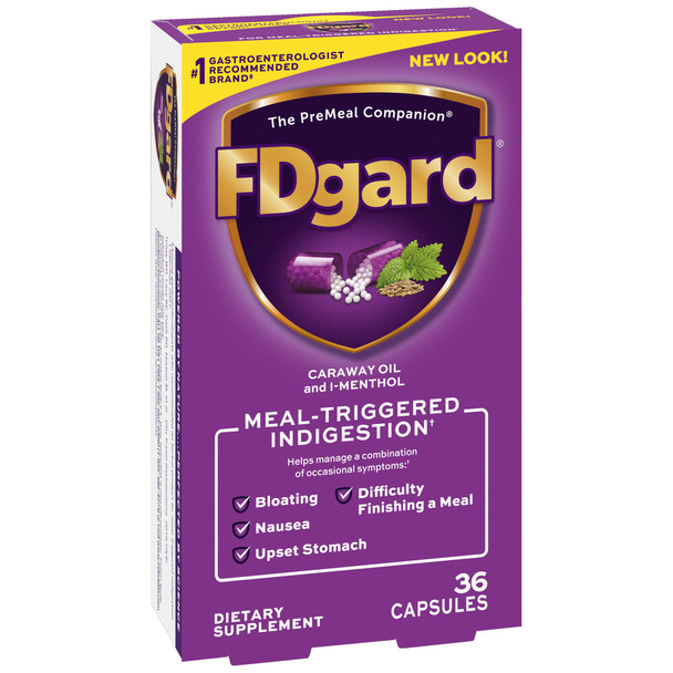 FDgard Dietary Supplement to Help Manage MealTriggered Indigestion 36 Capsules