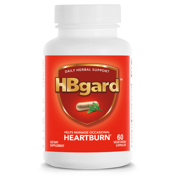 HBgard Daily Herbal Supplement to Help Manage Occasional Heartburn 60 Capsules