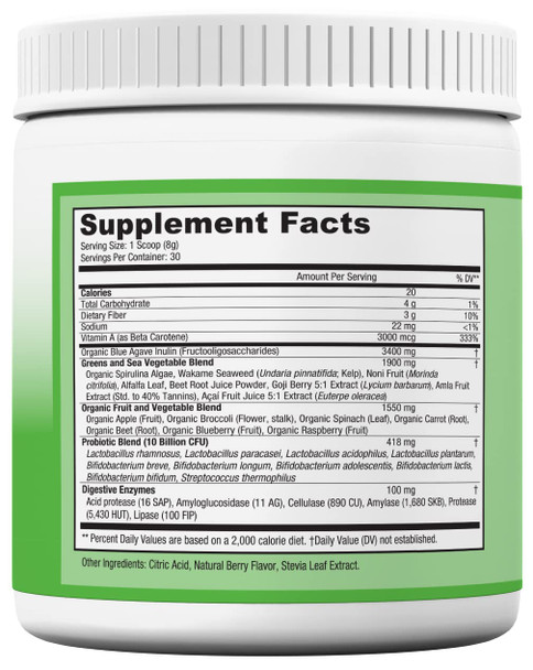 Greens Powder  Doctor Recommended Complete Natural Whole Super Food Nutritional Supplement  Greens Drink w/Organic Fruits Vegetables Pack of 3