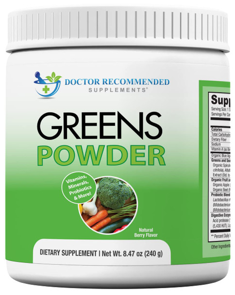 Greens Powder  Doctor Recommended Complete Natural Whole Super Food Nutritional Supplement  Greens Drink w/Organic Fruits Vegetables Pack of 3