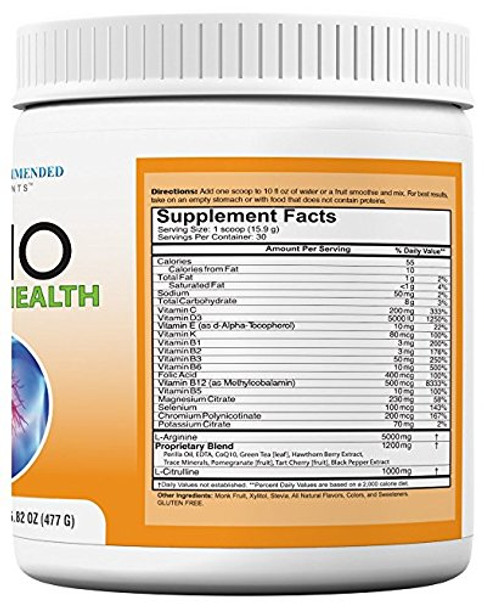 Cardio Heart HealthLArginine Powder Supplement5000mg Plus 1000mg LCitrullinewith Minerals and Antioxidants Vitamin C  ETotal Cardiovascular System HealthFormulated by Real Doctors 2 Pack