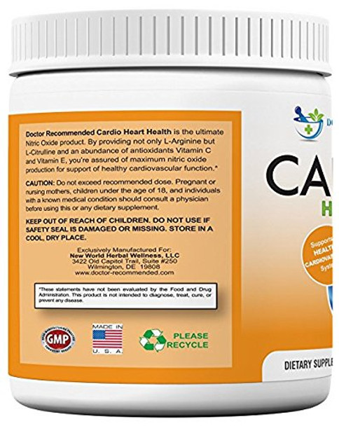 Cardio Heart HealthLArginine Powder Supplement5000mg Plus 1000mg LCitrullinewith Minerals and Antioxidants Vitamin C  ETotal Cardiovascular System HealthFormulated by Real Doctors 2 Pack