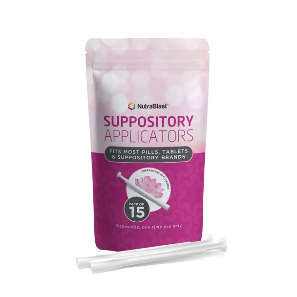 NutraBlast Disposable Vaginal Suppository Applicators 15Pack  Fits Most Brands Pills Tablets and Suppositories  Individually Wrapped