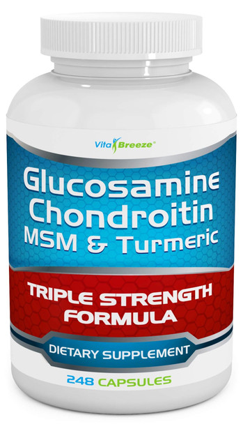 Glucosamine Chondroitin MSM  Turmeric Dietary Supplement  248 Capsules