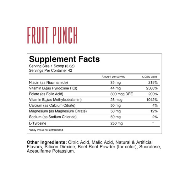 TransformHQ Hydration 42 Servings Fruit Punch  Electrolytes Mental Clarity Vitamins