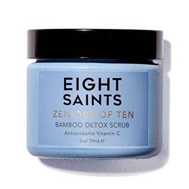 Eight Saints Zen Out Of Ten Bamboo Detox Face Scrub Exfoliator Natural and Organic Daily Exfoliating Facial Scrub With Bamboo Fibers to Unclog Pores For Blackheads Blemishes and Dull Skin 2 Ounces