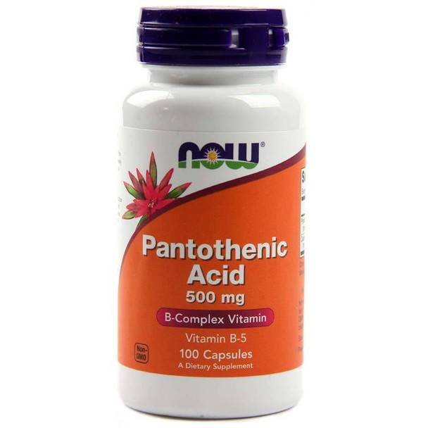 NOW Supplements, Pantothenic Acid (Vitamin B-5) 500 mg, B-Complex Vitamin, 100 Capsules