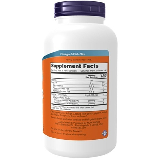 NOW Foods Omega-3 180 EPA /120 DHA 200 Softgels