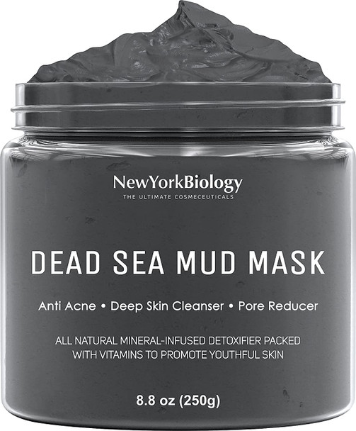 New York Biology Dead Sea Mud Mask for Face and Body with Aloe Vera Gel for Skin Face and Hair  Spa Quality Pore Reducer for Acne Blackheads and Oily Skin
