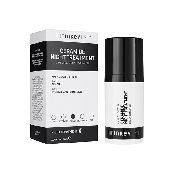 The INKEY List Ceramide Night Treatment Overnight Cream with Hyaluronic Acid to Rehydrate and Soothe Dry Skin 1.01 fl oz