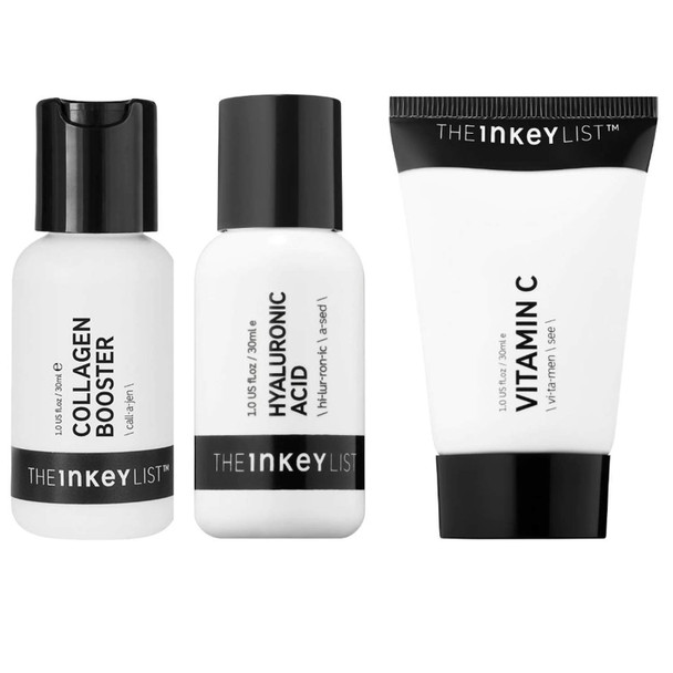The Inkey List Anti Aging Treatment Set! Collagen Serum Hyaluronic Acid Serum And Vitamin C Cream! Helps The Skin Hydrates Firms And Reduces Fine Lines  Wrinkles! Cruelty Free And Paraben Free!