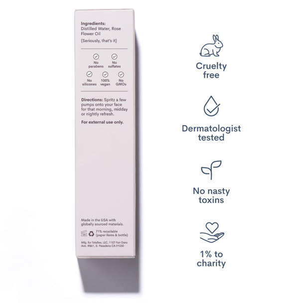 Rosewater Toner  Natural 100 Vegan  Cruelty Free  Hydrating Rose Water Spray Mist  Alcohol Free  Dermatologist Tested Facial Toner For All Skin Types  Rose and Shine by Fleur  Bee  2 fl oz