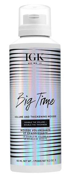 IGK BIG TIME Volume  Thickening Hair Mousse 6.2 Fl Oz. Packaging May Vary